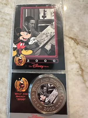 2000 Disney Store Decades Coin Walt Disney And Mickey Mouse • $4.99