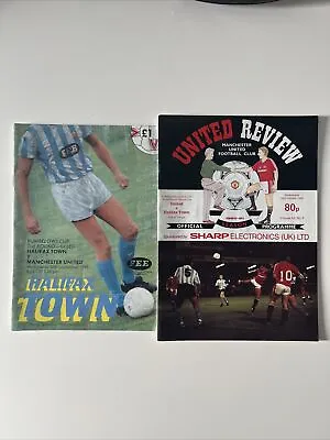 Man Utd Home + Away V Halifax Town - 1990 - *No Writing* • £0.75