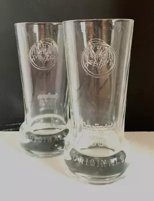 Bacardi Glass 1862 Heavy Base Original Embossed Glasses X 2 • $28.70