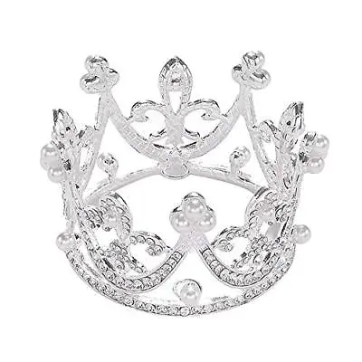 Princess Bridal Wedding Party Rhinestone Full Circle Round Mini Crown Tiara • $18.07