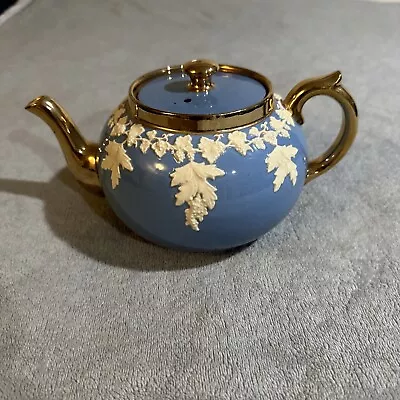 Gibsons Staffordshire Blue Jasperware Teapot England Vintage 1940s EUC!  L360 • $35