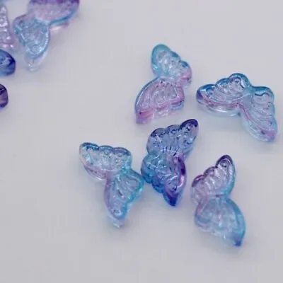 100 Butterfly Lampwork Glass Beads 15x8mm DIY Jewellery Earrings Hairpin Making • £7.98