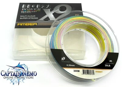 $37.15 • Buy Amber Power Braid Fishing Line Multicoloured Super Strong Braid 20lb 300m M8976