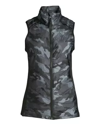 Avia Women's Performance Quilted Vest Black Camouflage Size Medium (8-10) • $14.99