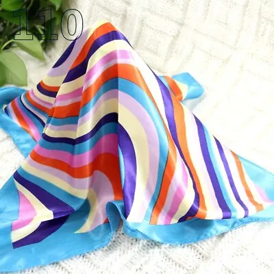 Vintage Elegant Designs Silk Satin Feel Ladies Small Square Head / Neck Scarf 10 • $4.49