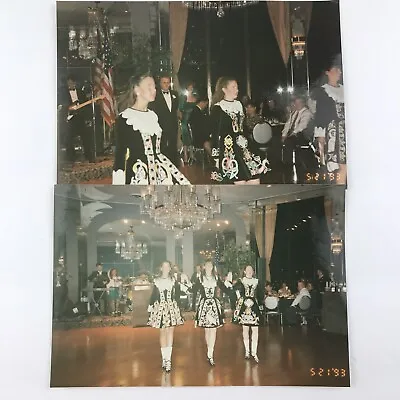 Vintage Color Photo Lot Of 2 Traditional Irish Dancers Costume Dress Dancing  • $10.04