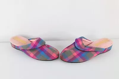 Deadstock Vintage 70s Streetwear Womens 10 Slip On Heeled Slippers Shoes Plaid • $38.21