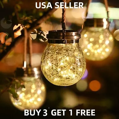 Solar Lantern Hanging Light LED Outdoor Retro Garden Lamp Waterproof Decor • $14.99