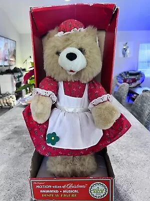 Telco MOTION-Ettes Of Christmas Animated Musical Holly Bear 1993 Telco Exclusive • $30