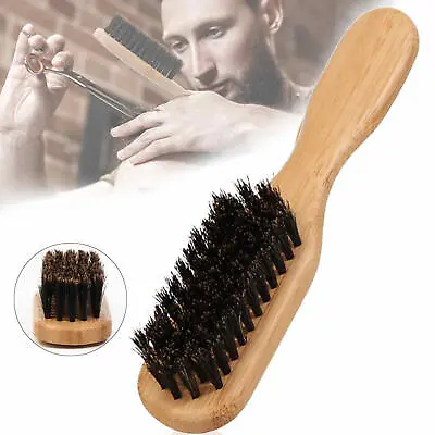 Mens Wild Boar Bristle Hair Brush Wooden Stiff Bristles Beard Brush For Men • $9.49