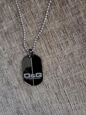 D&G Dolce & Gabbana Stainless Steel Dog Tag Necklace DJ0576 New • £70