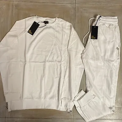 Mens Tracksuit Small White King Kouture Suit Set RRP £60 Sweatshirt & Joggers • $12.62