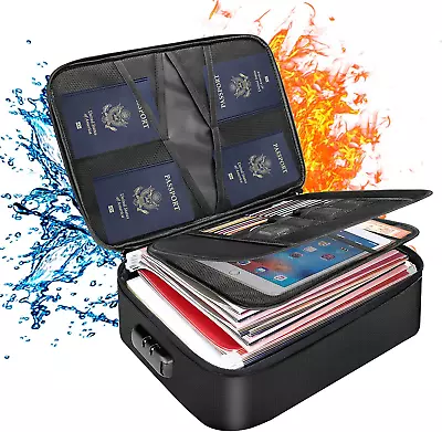 Document Bag With LockFireproof 3-Layer File Storage Case With Water-Resistant  • $34.99