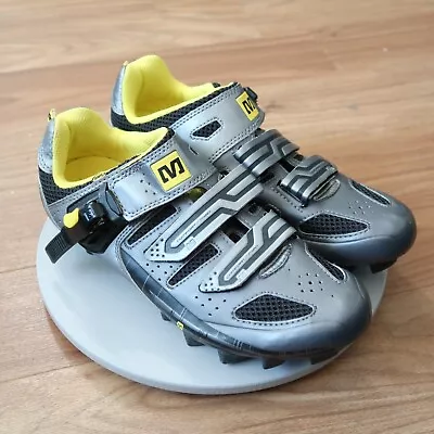 Mavic Ergo Fit Size 7.5  Silver/Gray Cycling Shoes Cleats With Comfort Strap • $29.59