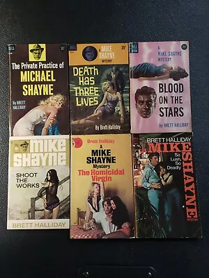 Lot-6 Mike Shayne Mystery Paperbacks-Brett Halliday-vintage • $39.95