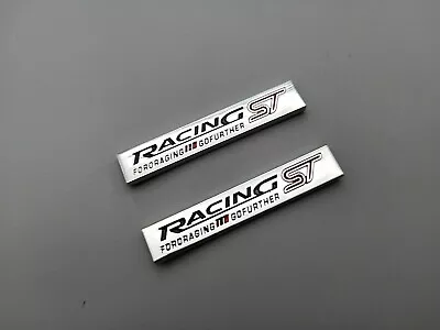 2PCS Silver/Black Ford Racing ST Car Fender Emblem Badge Trunk Decal Stickers • $10.44