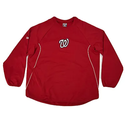 Washington Nationals Sweatshirt Men's 2XL Red Majestic Thermabase Pullover MLB • $24.99