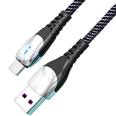 HeavyDuty USB Type C Charging Cable Braided Fast Phone Charger Long Lead 1.2m 2m • £2.50