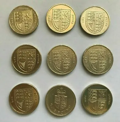 £1 One Pound Coin Full Set Shields Of The Royal Arms 1988 - 2015 • £3.20