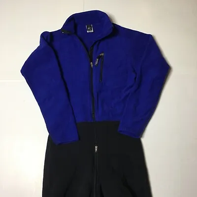 VTG Patagonia Ski Bib Pant Jumpsuit One Piece Fleece Top Zip Crotch SZ S • $50