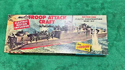 Vintage Lindberg Motorized Troop Attack Craft Plastic  Model Boat Kit 779M:100 • $30