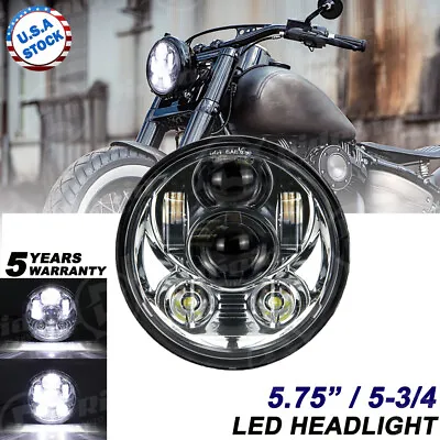 5.75  LED Chrome Headlight Round For Harley Dyna Wide Glide FXDWG/Low Rider • $29.98