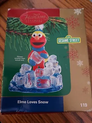 New Carlton Cards Heirloom Ornament Sesame Street Elmo Loves Snow Christmas 2004 • $13