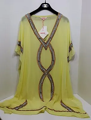 6 Shore Road Swim Kuna Beaded Kaftan Cover Up Sz 0S Sunny I18 • $44.63