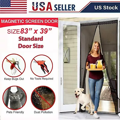 Magnetic Screen Door Mesh Curtain Durable Heavy Duty Mosquito Net Bug Hands Free • $9.79