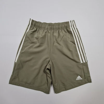 $33.22 • Buy Adidas Mens Shorts Khaki Green Small 3 Stripes Chelsea Activewear Shorts