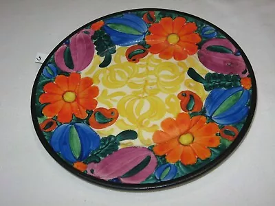 820C Antique J Mrazek Pottery Peasant Art Czechoslovakia 8 1/4  Salad Plate 6of9 • $14