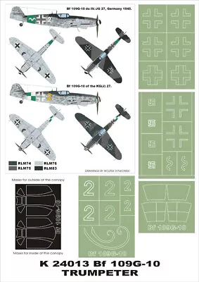 Montex 1/24 Bf 109G-10 - Super Paint Mask Set (K24013) • $12.99