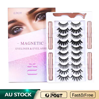 $10 • Buy Ulanchy Magnetic False Eye Lashes Natural Extension Liquid Eyeliner Replacement 