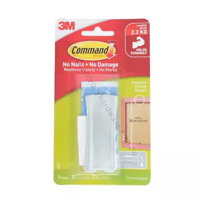 3M Command Damage-Free Hook Sticky Nail Sawtooth 2.2Kg 17047 • $12.16