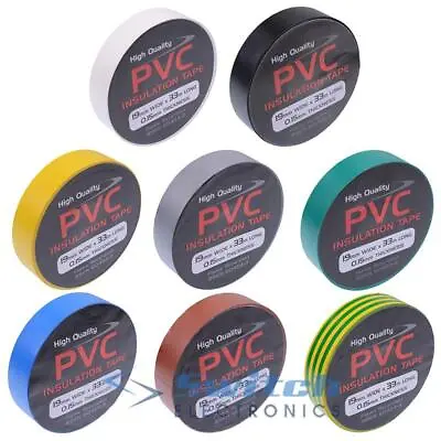 PVC Electrical Insulation Insulating Tape Flame Retardant 19mm X 33m • £3.89