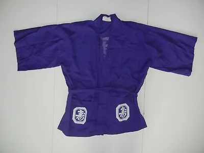 Vtg 60s 70s KAI NANI Purple HAWAIIAN BEACH ROBE Martial Arts Surf Shirt Adult L • $55.24