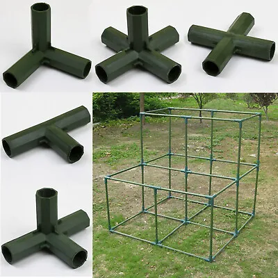 Plastic Structure Connectors Green Outdoor Garden Greenhouse Pole Joints Adapter • £7.99