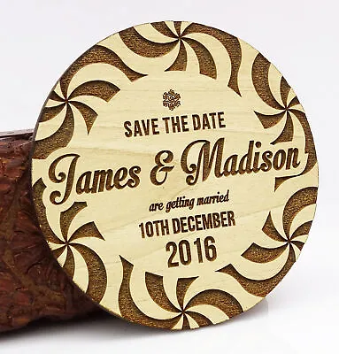 $81.39 • Buy Rustic Wedding Save The Date Wooden Magnet 20 Custom Engraved Wooden-O95