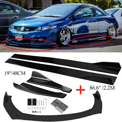 For Honda Civic SI Coupe Front Bumper Lip Spoiler Splitter+Rear Lip+Side Skirts • $99.99