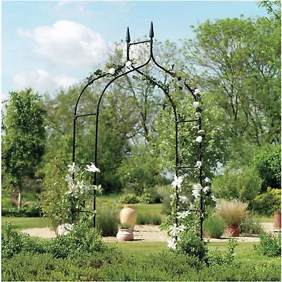 Metal Garden Arch Wedding Arbor Ivy Trellis Rose Patio Climbing Plant Iron Gate • $50.33