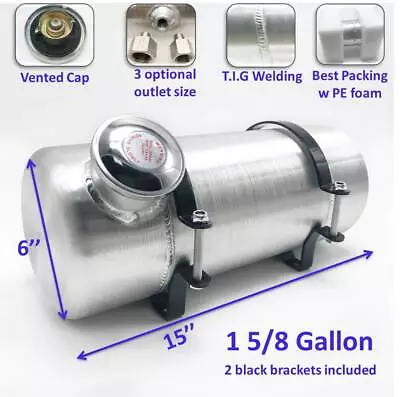 1 5/8 Gallon 6'' X 15  1/4NPT Outlet End Fill Spun Aluminum Gas Tank /Fuel Tank  • $94.80