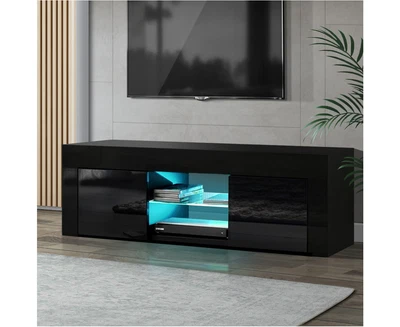 $158.99 • Buy  Entertainment Unit Led Black TV Cabinet High Gloss 130CM