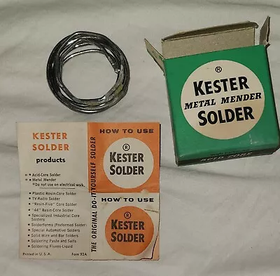 Kester Metal Mender Solder Vintage 1960s NIB.  178 • $35