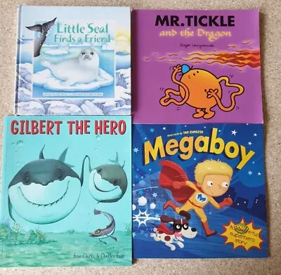 £5.99 • Buy Toddler Preschool Book Bundle X4 Books Megaboy, Mr Tickle, Gilbert The Hero, Lit