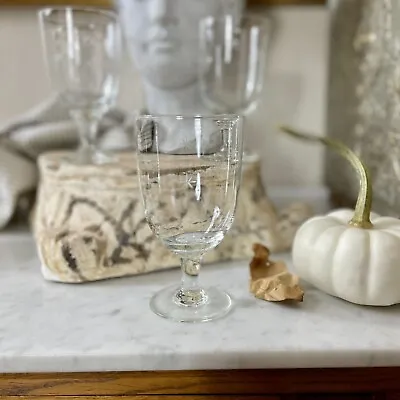 Vintage Set Of 4 MCM Glass Water Goblet Glasses Cups Etched Atomic Starburst Lot • $90