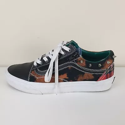 Vans Old Skool Mens 9 Zip Tartan Daze Spikes Sneakers Studded Punk Shoes • $55