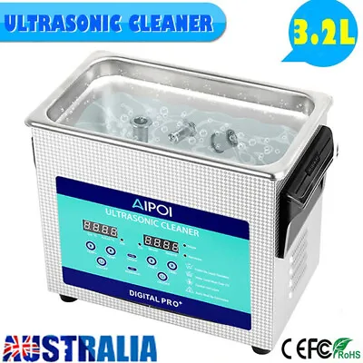 Ultrasonic Cleaning Machine With Timer Heater 3.2L Stainless Steel Sonic Cleaner • $177.98