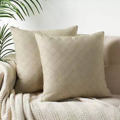 Matelasse Textured Throw Pillow Coves 18x18 No Insert 2 Pack 100% Natural ... • $12.76