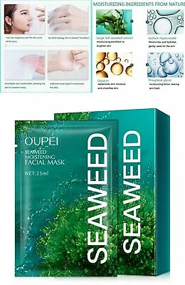 OUPEI SEAWEED Face Mask Sheet Pack Facial Mask Moisture Skin Care Set UK Seller • £3.69