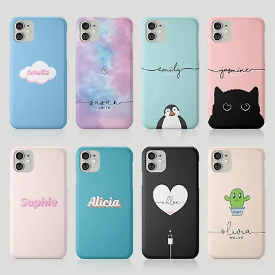 Tirita Personalised Phone Case For IPhone 14 13 12 11 8 SE Hearts Clouds Kawaii • £4.97